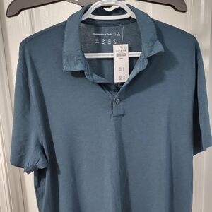 Abercrombie & Fitch Men's Blue Polo Shirt